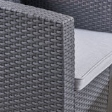 Mercier Outdoor 7-Seater Wicker Print Chat Set by Christopher Knight Home