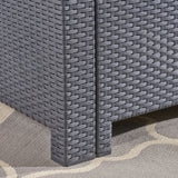 Mercier Outdoor 7-Seater Wicker Print Chat Set by Christopher Knight Home