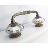 Mercury Glass Knobs on 4" Center Spread Handle