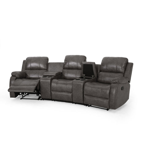 Meridan Fabric Theater Seating Recliner by Christopher Knight Home