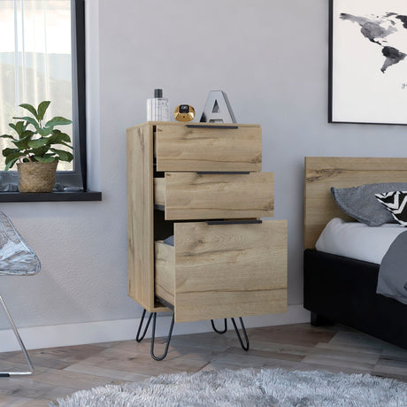 Meriden 3-Drawer Rectangle Dresser Light Oak