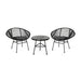 Meridian Outdoor 2 Seater Faux Wicker Chat Set with Tempered Glass Table by Christopher Knight Home