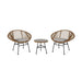 Meridian Outdoor 2 Seater Faux Wicker Chat Set with Tempered Glass Table by Christopher Knight Home