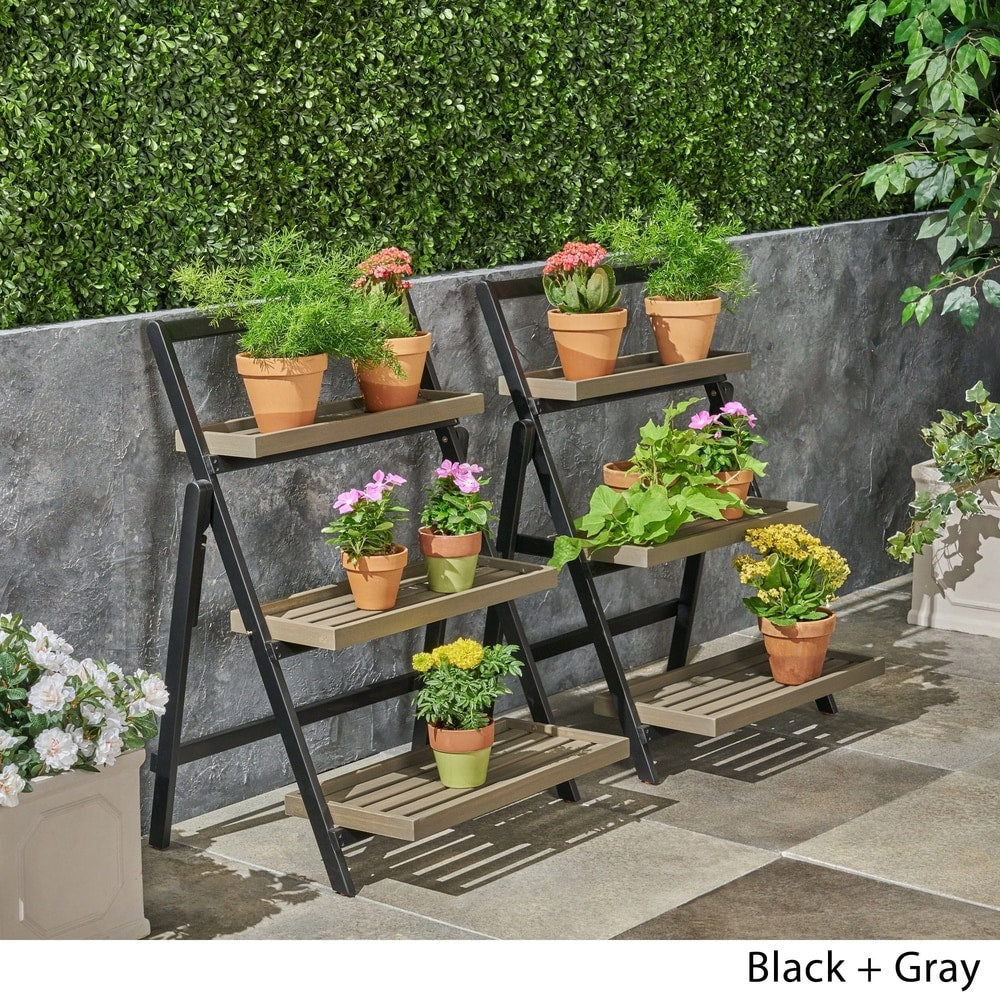 Meridien Outdoor Acacia Wood Plant Stand by Christopher Knight Home