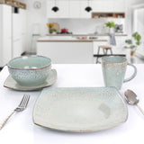 Meritage 16 Piece Stoneware Dinnerware Set in Gray (Service for 4)