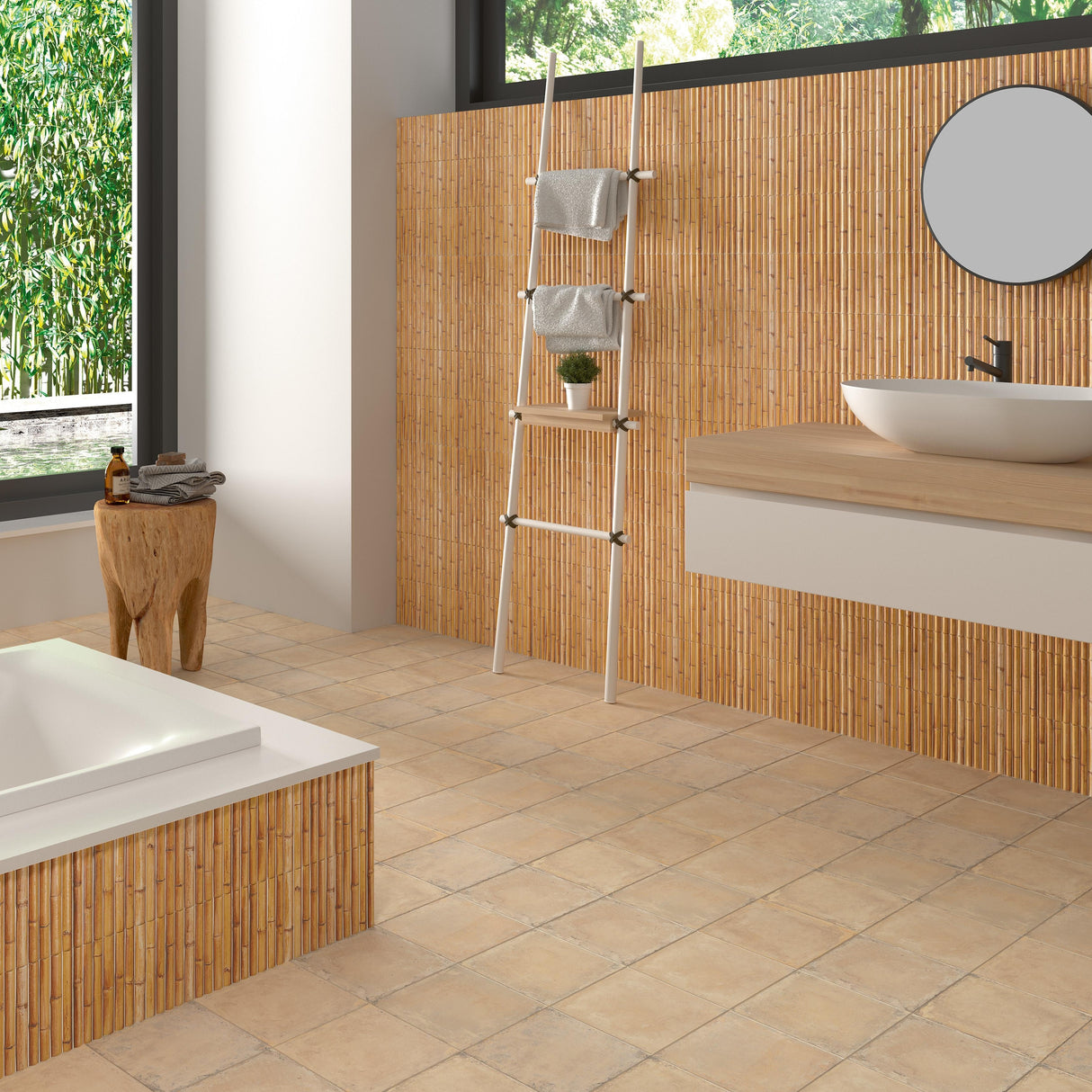 Merola Tile Bamboo Haven Clay Brown 5-7/8" x 11-7/8" Fluted Ceramic Wall Tile