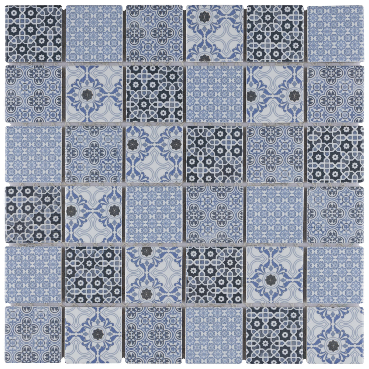 Merola Tile Classico 2" Square Blue 6" x 6" Porcelain Floor and Wall Tile