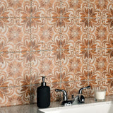 Merola Tile Costa Arena Decor Dahlia 7-3/4" x 7-3/4" Ceramic Floor and Wall Tile
