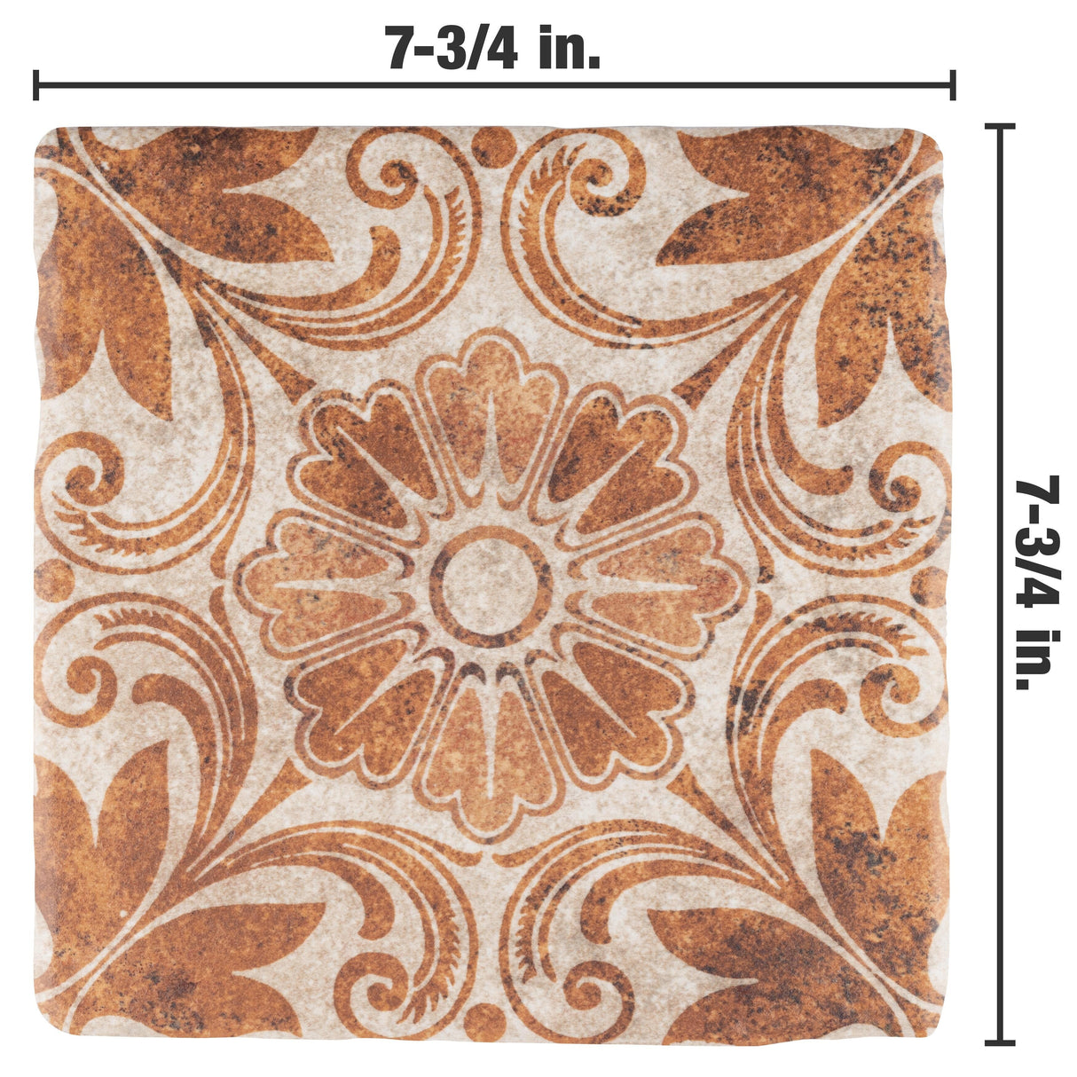 Merola Tile Costa Arena Decor Dahlia 7-3/4" x 7-3/4" Ceramic Floor and Wall Tile