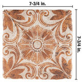 Merola Tile Costa Arena Decor Dahlia 7-3/4" x 7-3/4" Ceramic Floor and Wall Tile
