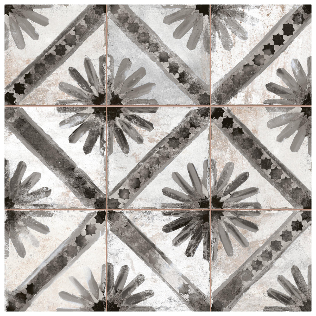 Merola Tile Harmonia Kings Marrakech Black 13" x 13" Ceramic Floor and Wall Tile