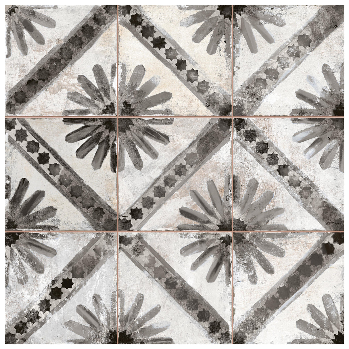 Merola Tile Harmonia Kings Marrakech Black 13" x 13" Ceramic Floor and Wall Tile