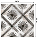Merola Tile Harmonia Kings Marrakech Black 13" x 13" Ceramic Floor and Wall Tile