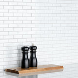 Merola Tile Metro Brick Subway Glossy White 10-1/4" x 11-1/2" Porcelain Mosaic Tile