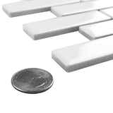Merola Tile Metro Brick Subway Glossy White 10-1/4" x 11-1/2" Porcelain Mosaic Tile