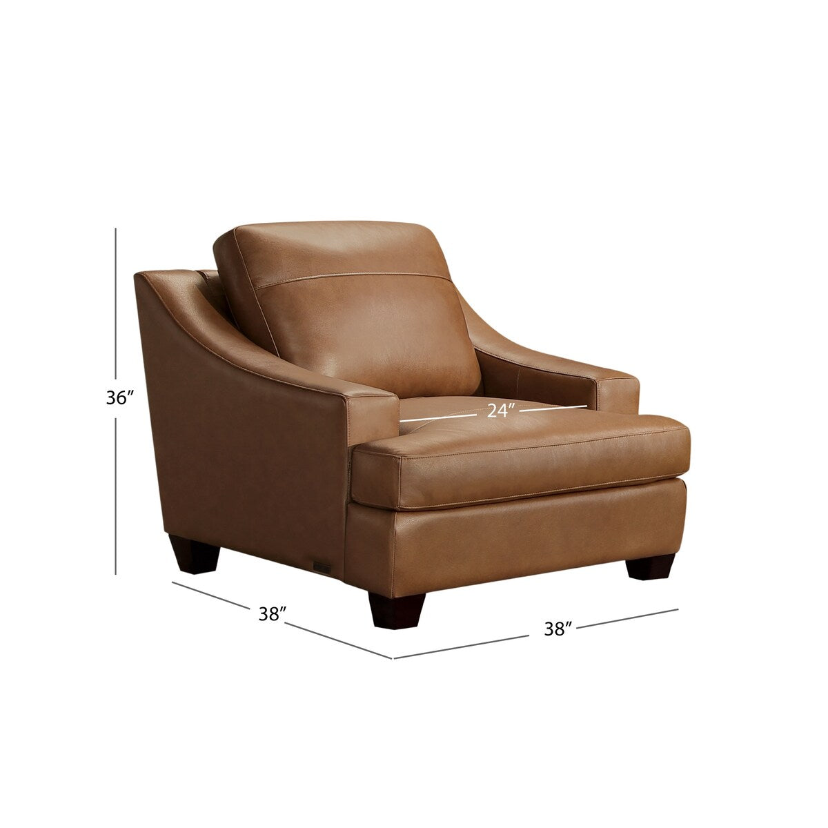 Merona Top Grain Leather Mid Century Armchair