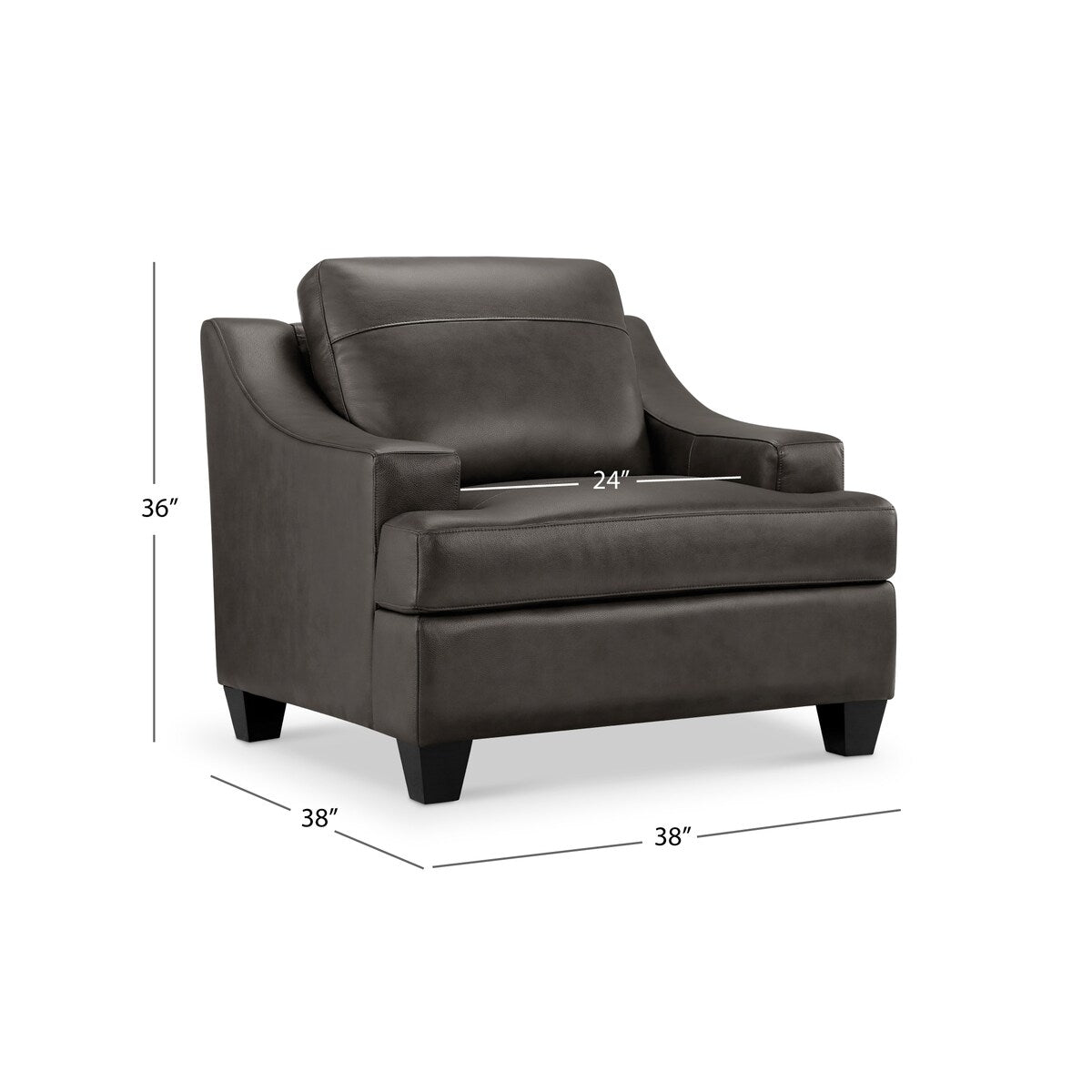 Merona Top Grain Leather Mid Century Armchair