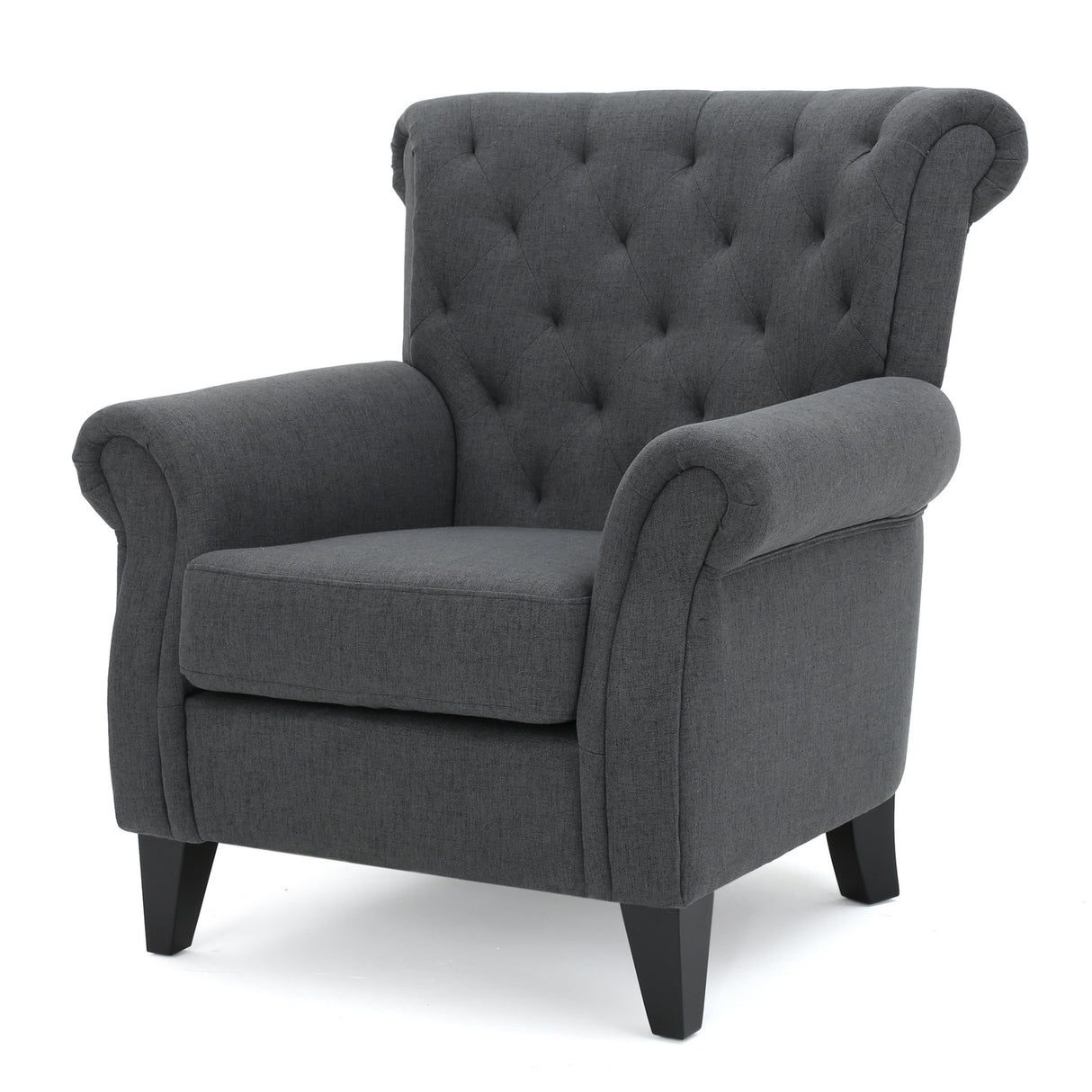 Merritt Contemporary Fabric Tufted Chair by Christopher Knight Home - 37.00"L x 35.25"W x 38.00"H