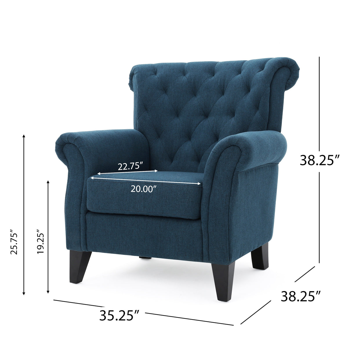 Merritt Contemporary Fabric Tufted Chair by Christopher Knight Home - 37.00"L x 35.25"W x 38.00"H