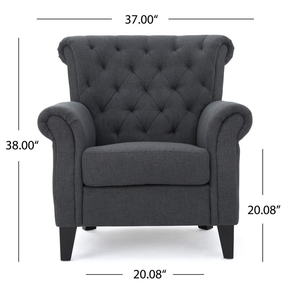 Merritt Contemporary Fabric Tufted Chair by Christopher Knight Home - 37.00"L x 35.25"W x 38.00"H