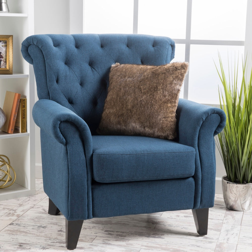 Merritt Contemporary Fabric Tufted Chair by Christopher Knight Home - 37.00"L x 35.25"W x 38.00"H