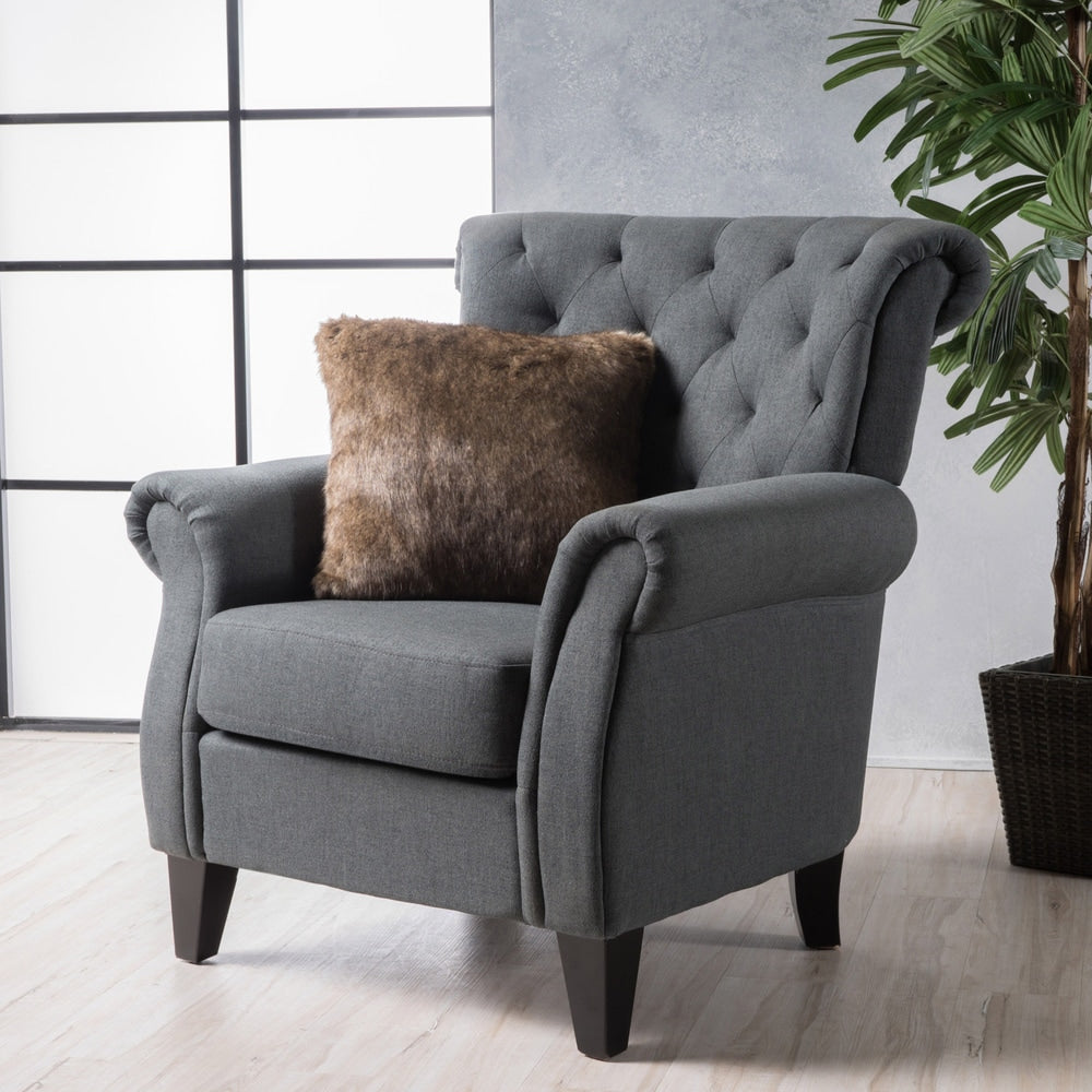 Merritt Contemporary Fabric Tufted Chair by Christopher Knight Home - 37.00"L x 35.25"W x 38.00"H