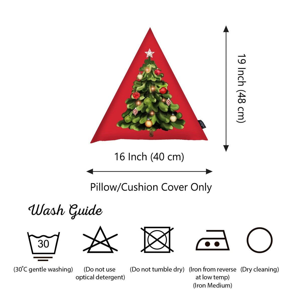 Merry Christmas Tree Decorative Shaped Pillow Christmas Gift 16"x16"