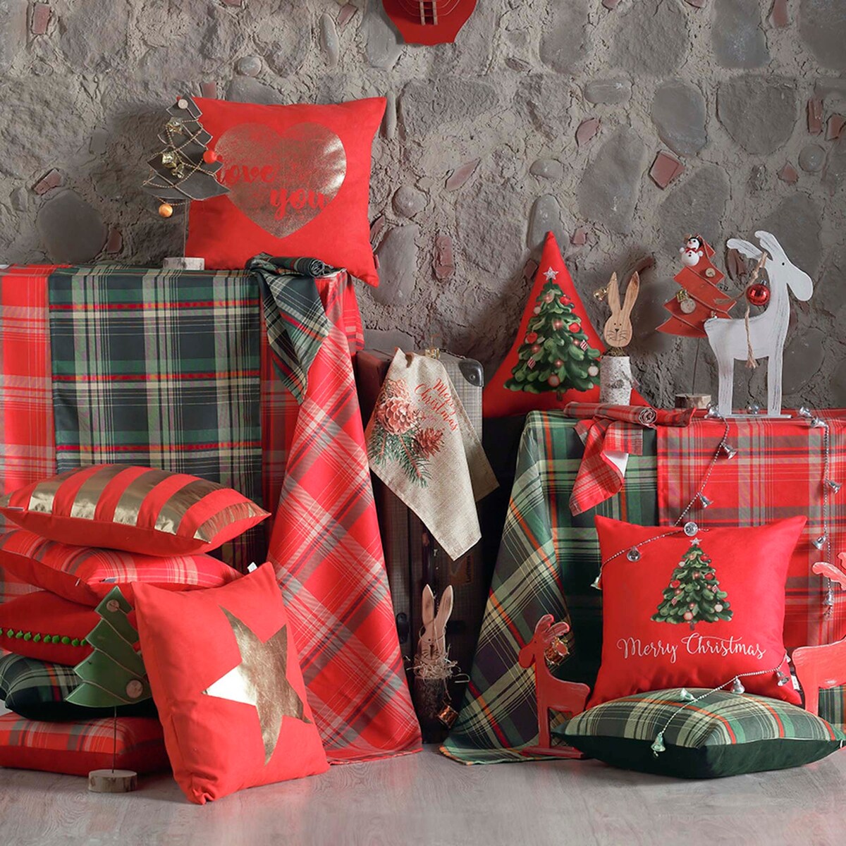 Merry Christmas Tree Decorative Shaped Pillow Christmas Gift 16"x16"