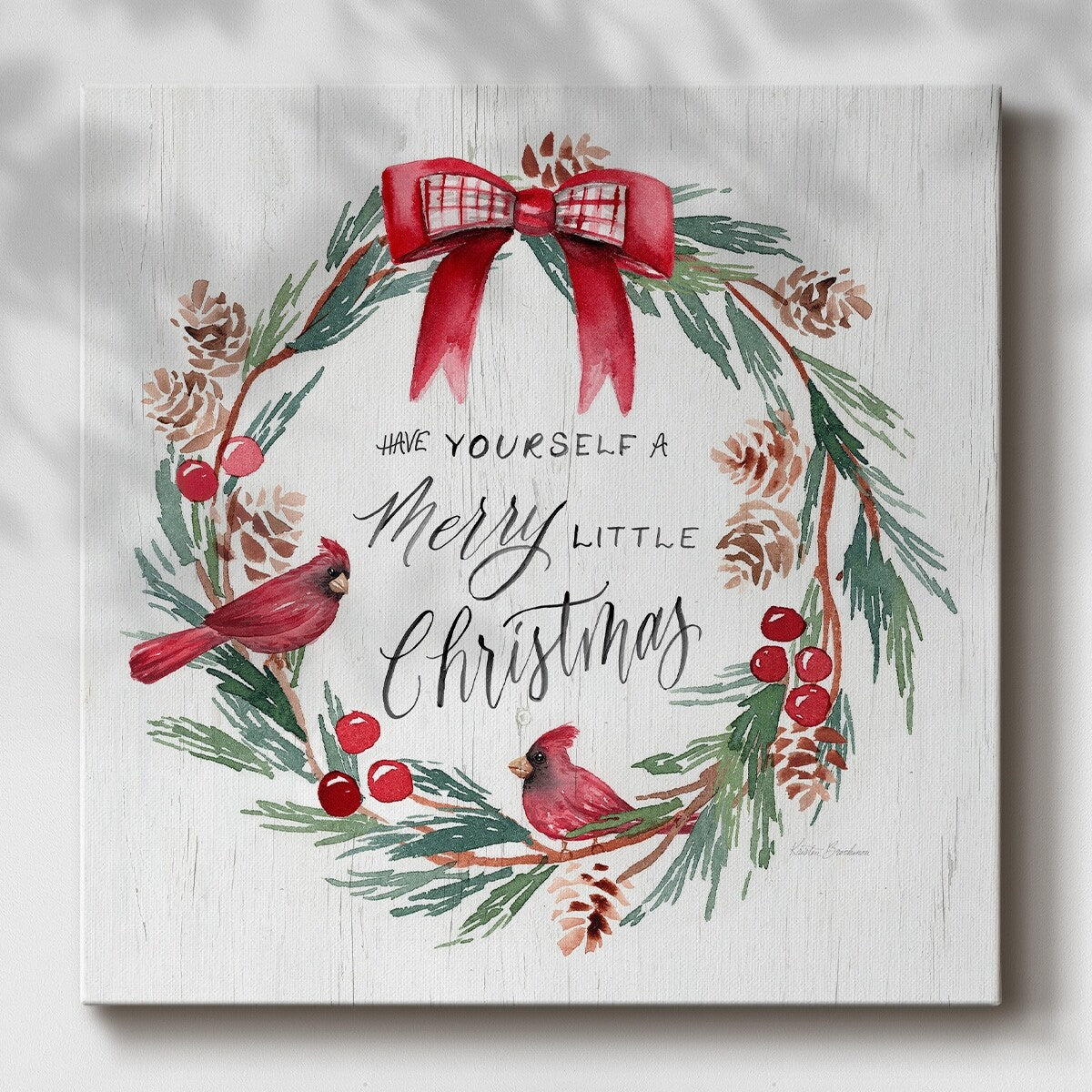 Merry Little Wreath-Gallery Wrapped Canvas