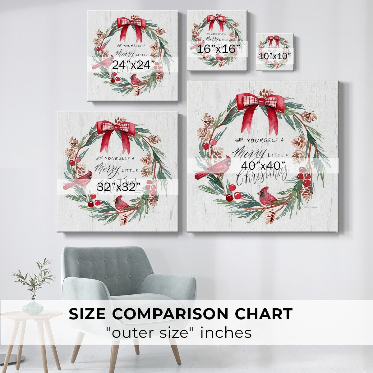 Merry Little Wreath-Gallery Wrapped Canvas