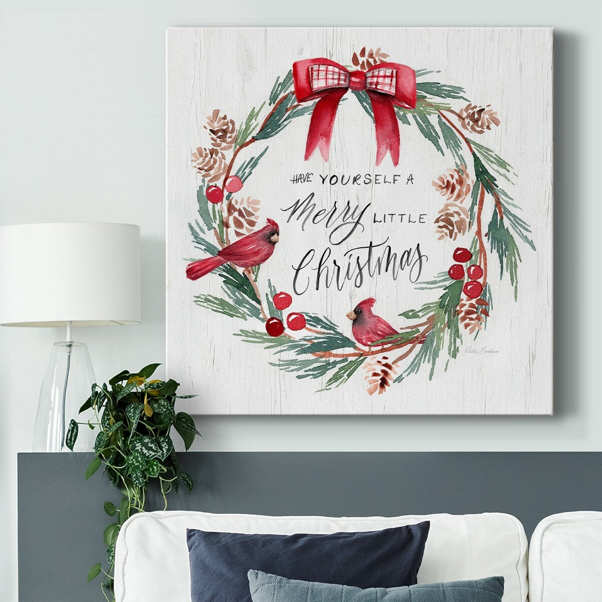 Merry Little Wreath-Gallery Wrapped Canvas