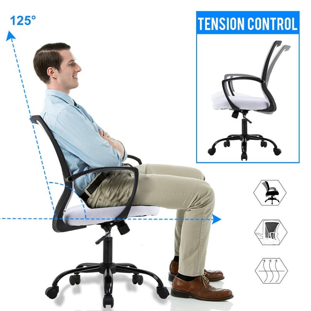 Mesh Office Chair Ergonomic Desk Chair Computer Chair with Lumbar Support Armrest Rolling Swivel Task Mid Back Adjustable Chair