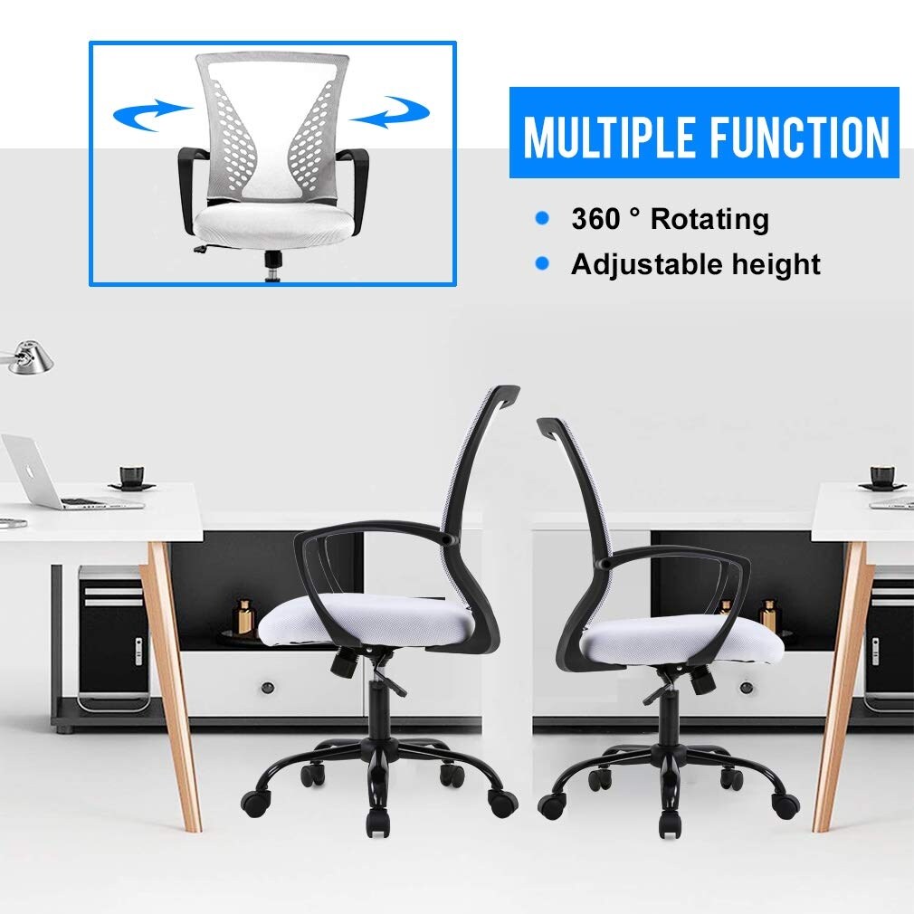 Mesh Office Chair Ergonomic Desk Chair Computer Chair with Lumbar Support Armrest Rolling Swivel Task Mid Back Adjustable Chair