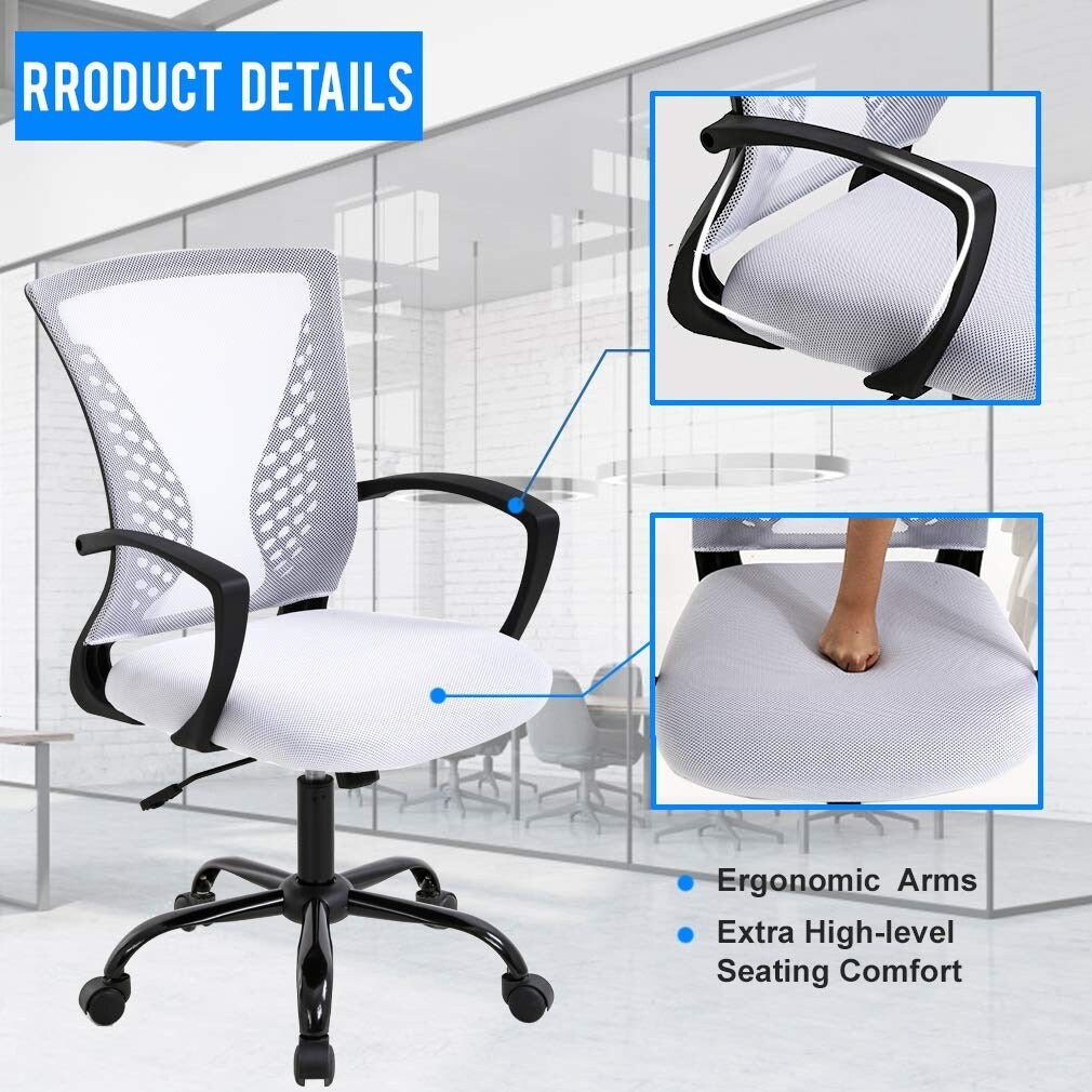 Mesh Office Chair Ergonomic Desk Chair Computer Chair with Lumbar Support Armrest Rolling Swivel Task Mid Back Adjustable Chair