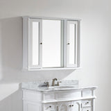 Messina 48" Rectangular Medicine Cabinet framed Wall Mirror in White - 48 inches