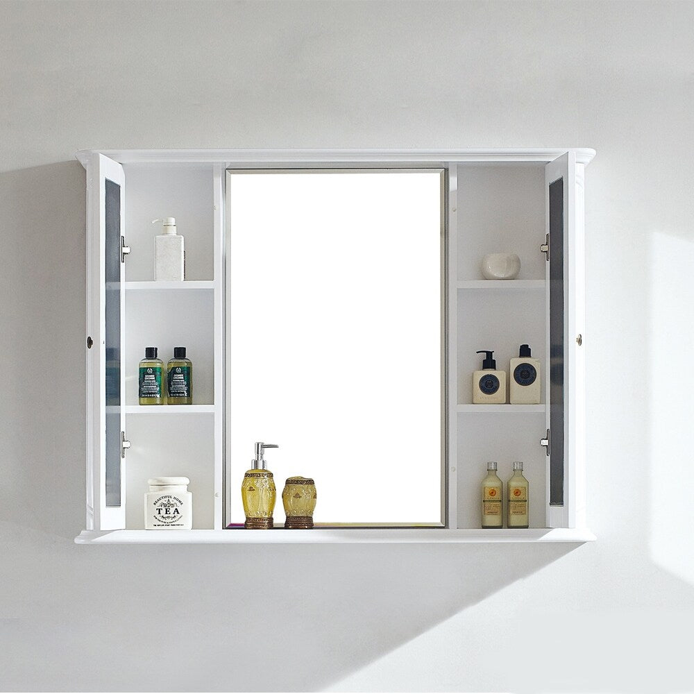 Messina 48" Rectangular Medicine Cabinet framed Wall Mirror in White - 48 inches