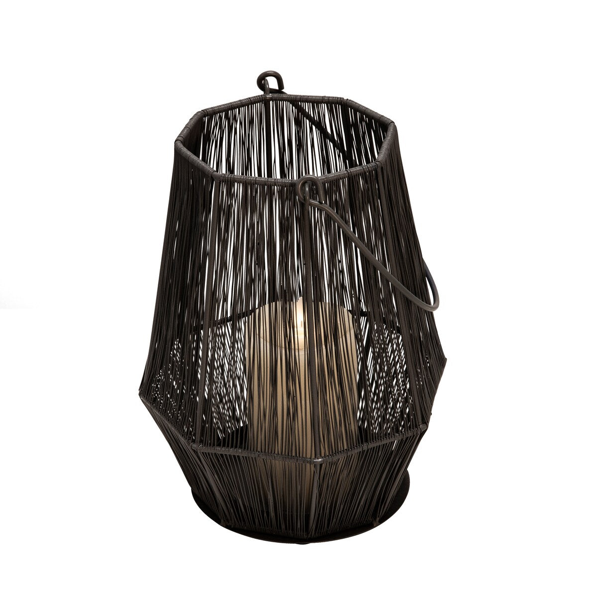 Metal 11" Lantern, Gray 11.0"H - 8.0" x 8.0" x 11.0"