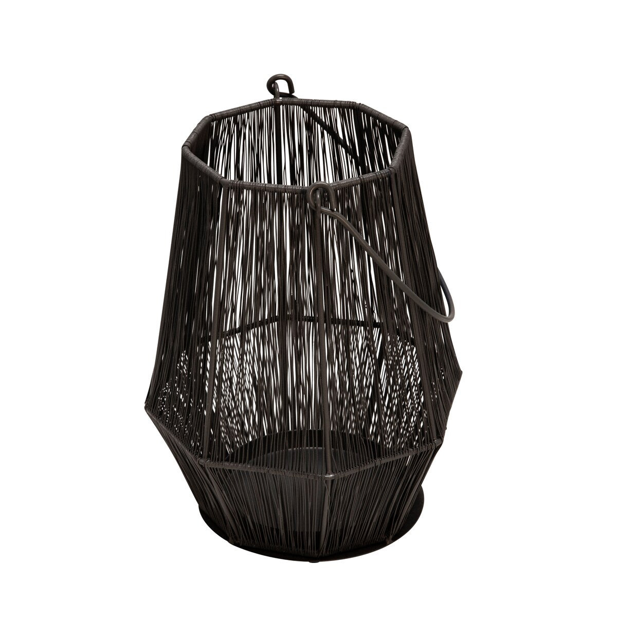 Metal 11" Lantern, Gray 11.0"H - 8.0" x 8.0" x 11.0"
