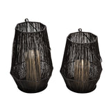 Metal 11" Lantern, Gray 11.0"H - 8.0" x 8.0" x 11.0"