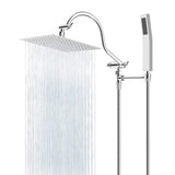 Metal 12" High Pressure Rain Shower Head with Handheld Shower Combo
