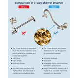 Metal 12" High Pressure Rain Shower Head with Handheld Shower Combo