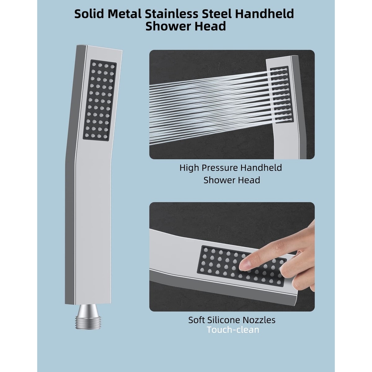Metal 12" High Pressure Rain Shower Head with Handheld Shower Combo