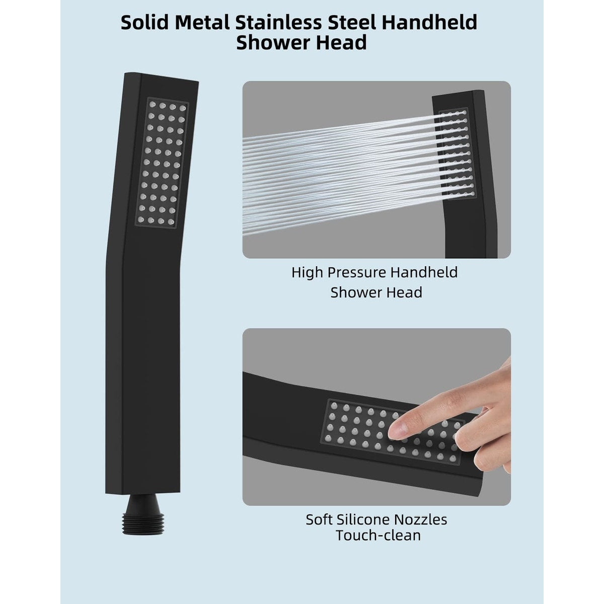 Metal 12" High Pressure Rain Shower Head with Handheld Shower Combo