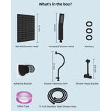 Metal 12" High Pressure Rain Shower Head with Handheld Shower Combo