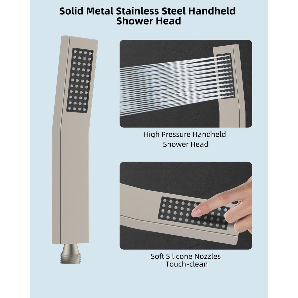 Metal 12" High Pressure Rain Shower Head with Handheld Shower Combo