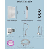Metal 12" High Pressure Rain Shower Head with Handheld Shower Combo