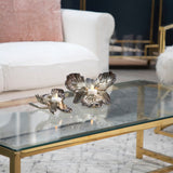 Metal 12" Orchid Tealight Candle Holder, Gold - 12Lx9Wx6H