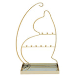 Metal 13" Cat Jewelry Rack, Gold