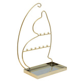 Metal 13" Cat Jewelry Rack, Gold