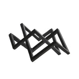 Metal 15" Geometric Decor, Black 6.5"H - 14.0" x 12.0" x 6.5"
